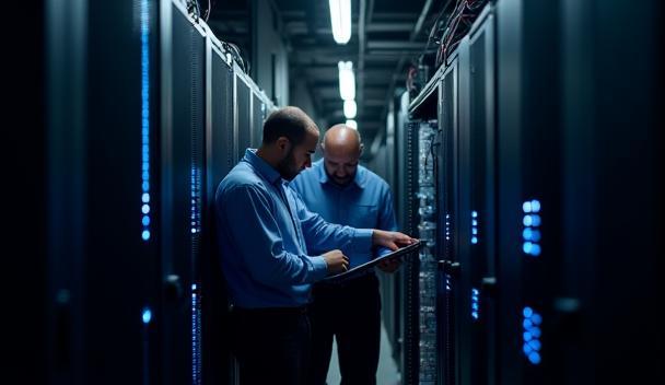 Il nostro team tecnico che lavora sulle infrastrutture di rete